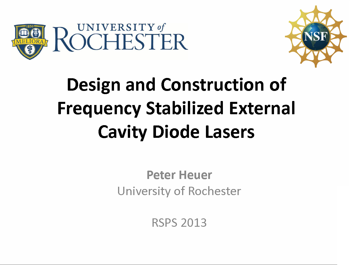 2013 Rochester Symposium for Physics Students (RSPS) talk/ 2012 REU Talk