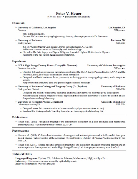 Resume Front Page Image